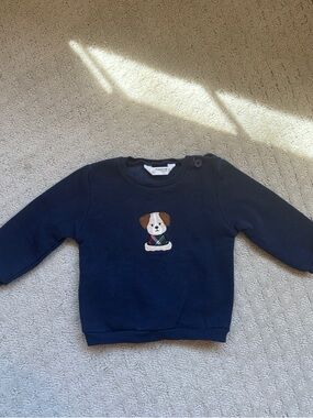 Mayoral Navy Blue Baby/D toddler Sweatshirt with Puppy Applique